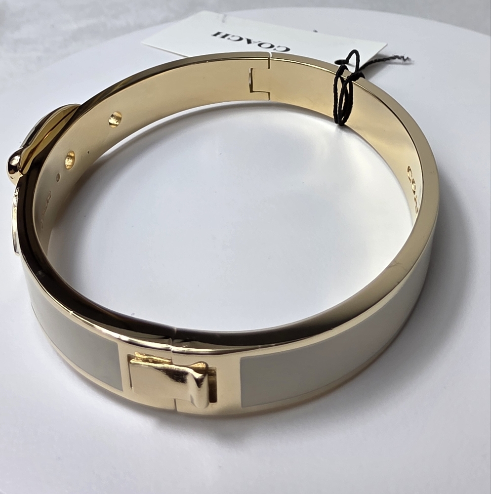Coach Enamel Signature C Buckle Bangle Bracelet - Picture 5 of 6